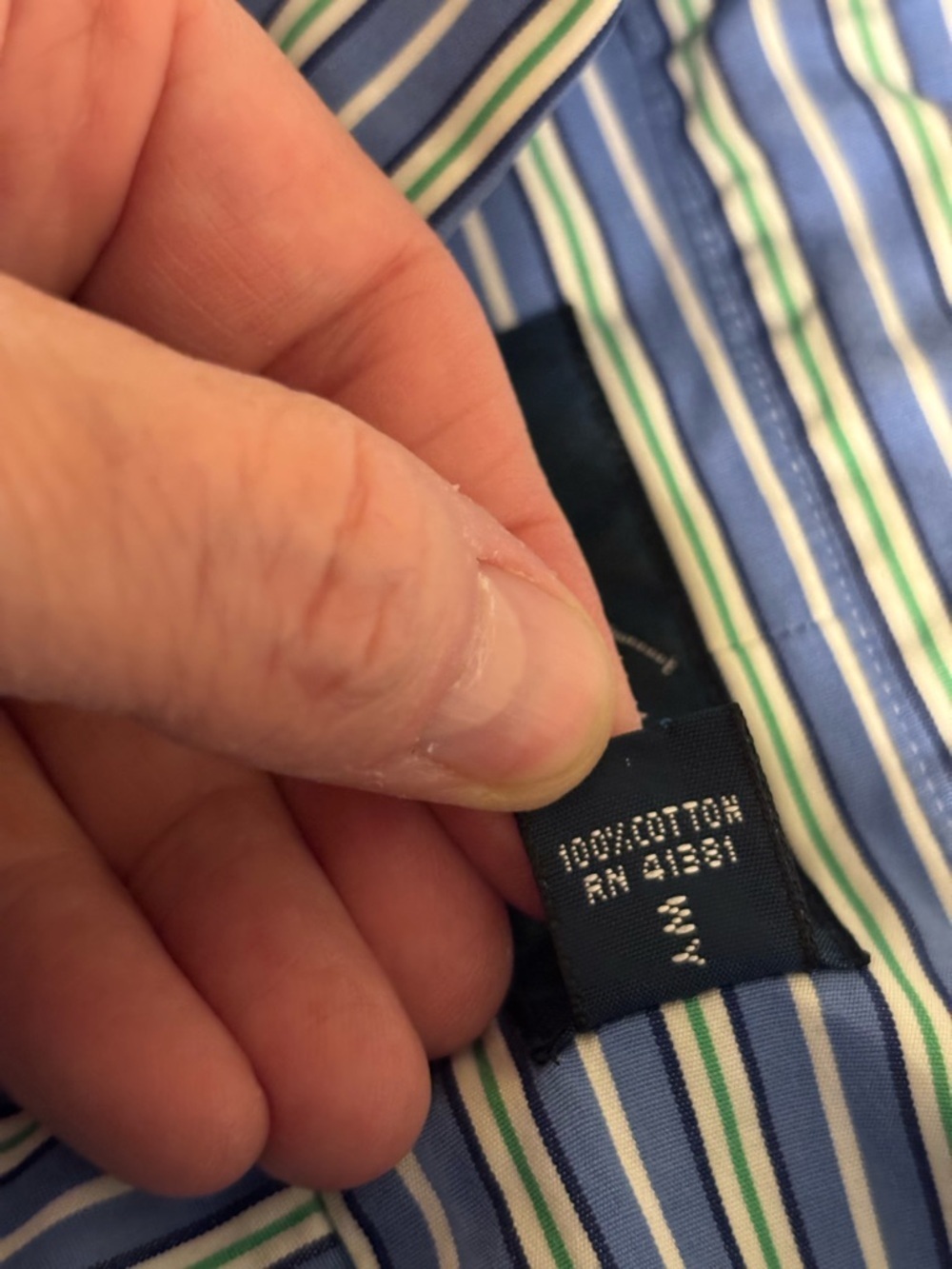 Ralph Lauren Custom Fit Blue Striped Button Down Shirt XL - Picture 5 of 8